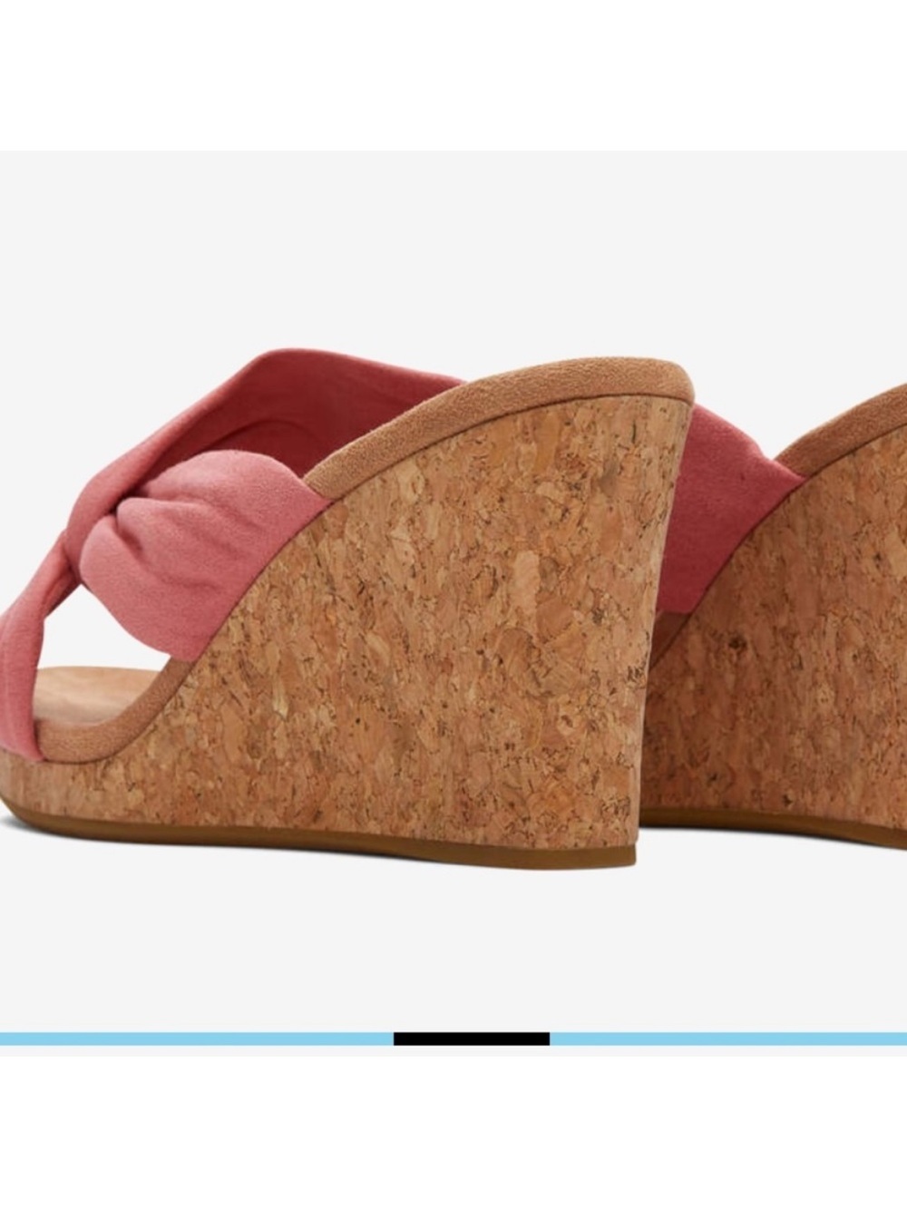 Toms Pink Twist Cork Wedge Sandals - Picture 3 of 4